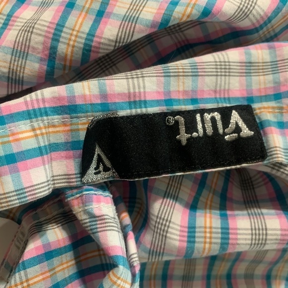 VURT men's size XL colorful plaid button down shirt - Picture 5 of 6